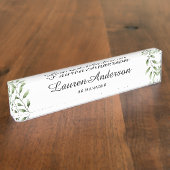 Waterverf Greenery Personalized Naambordje (Zijkant)