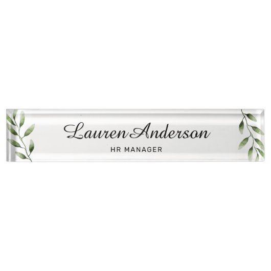 Waterverf Greenery Personalized Naambordje (Voorkant)