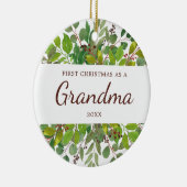 Waterverf Greenery Personalized New Grandma Gift Keramisch Ornament (Rechts)