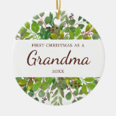 Waterverf Greenery Personalized New Grandma Gift Keramisch Ornament (Voorkant)