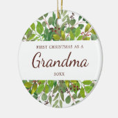 Waterverf Greenery Personalized New Grandma Gift Keramisch Ornament (Links)