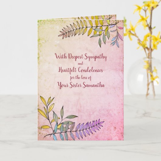 Waterverf Greenery persoonlijke sympathie Kaart (Gele Bloem)