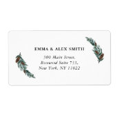 Waterverf Greenery Pine Cone minimalist Address L Etiket (Voorkant)