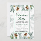 Waterverf Greenery Pine Cones kerst Kaart (Voorkant)