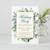 Waterverf Greenery Pine Holiday Kaart (Staand voorkant)