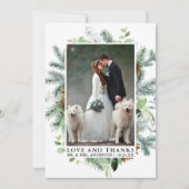 Waterverf Greenery Pine Love Bedankt Wedding (Voorkant)