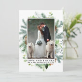 Waterverf Greenery Pine Love Bedankt Wedding (Staand voorkant)