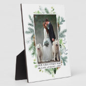 Waterverf Greenery Pine Our First Kerstfoto Fotoplaat (Zijkant)