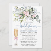 Waterverf Greenery Pink Dusty Blue Vrijgezellenfee Kaart (Voorkant)