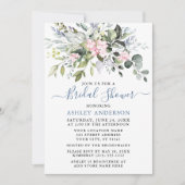 Waterverf Greenery Pink Dusty Blue Vrijgezellenfee Kaart (Voorkant)