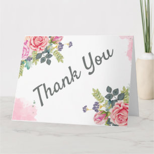 Waterverf Greenery Pink Flowers Kaart