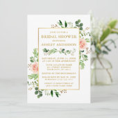 Waterverf Greenery Pink Roses Vrijgezellenfeest Go Kaart (Staand voorkant)