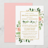 Waterverf Greenery Pink Roses Vrijgezellenfeest Go Kaart (Voorkant / Achterkant)