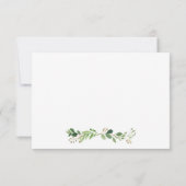 Waterverf Greenery Pink Roses Wedding Gold RSVP Kaartje (Achterkant)