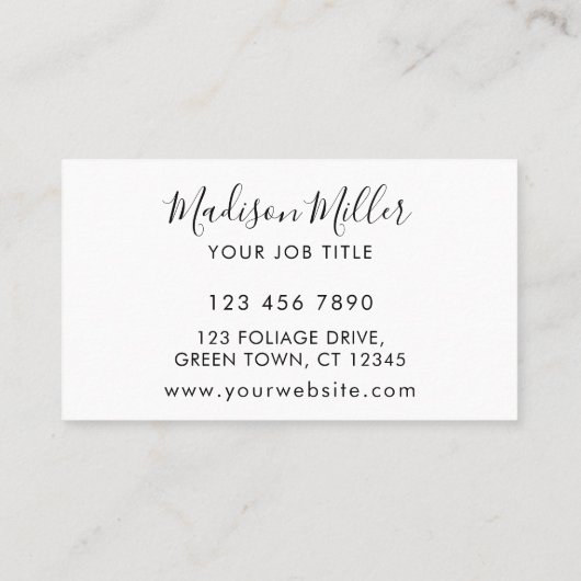 Waterverf Greenery QR-code Visitekaartje (Achterkant)