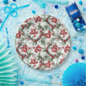 Waterverf Greenery Red Berries kerstpatroon Papieren Bordje (Feest)