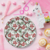 Waterverf Greenery Red Berries kerstpatroon Papieren Bordje (Feest)