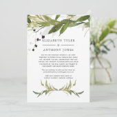 Waterverf Greenery Reduced Wedding Guest List Aankondiging (Staand voorkant)