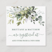 Waterverf Greenery Registry Foto Sage Green Informatiekaartje (Voorkant)