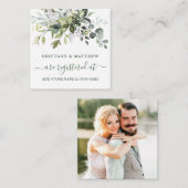 Waterverf Greenery Registry Foto Sage Green Informatiekaartje (Voorkant / Achterkant)