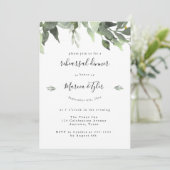 Waterverf Greenery Rehearsal Dinner Invitations Kaart (Staand voorkant)