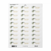 Waterverf Greenery Return Address Gold Etiket (Full Sheet)