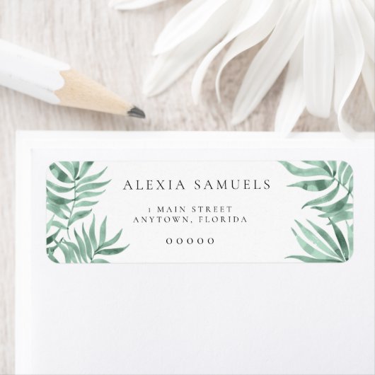 Waterverf Greenery Return Address Labels (Insitu)
