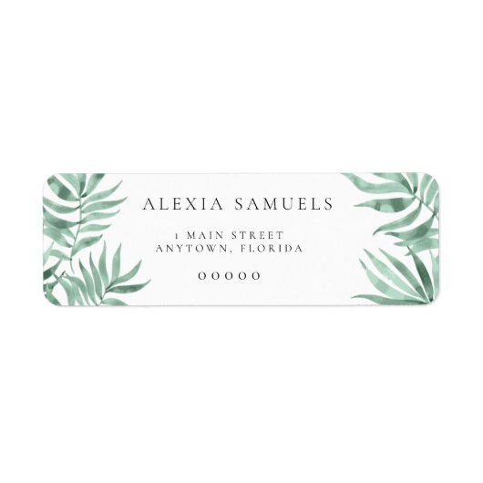 Waterverf Greenery Return Address Labels (Voorkant)