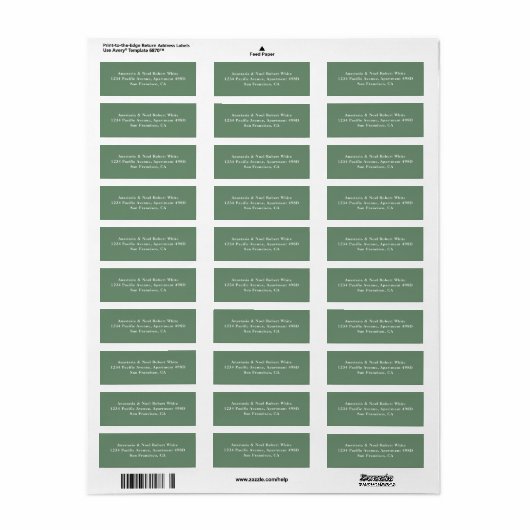 Waterverf Greenery Return Address Labels (Full Sheet)