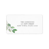 Waterverf Greenery Return-adres Etiket (Voorkant)
