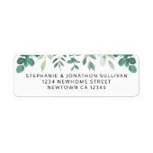 Waterverf Greenery Return-adres Etiket (Voorkant)