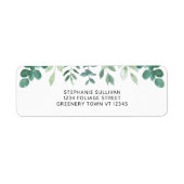 Waterverf Greenery Return-adres Etiket (Voorkant)
