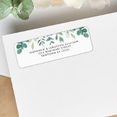 Waterverf Greenery Return-adres Etiket