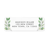 Waterverf Greenery Return-adres Etiket (Voorkant)