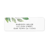 Waterverf Greenery Return-adres Etiket (Voorkant)