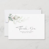 Waterverf Greenery Roos Gold Leaves Hartelijk dank Bedankkaart (Voorkant)