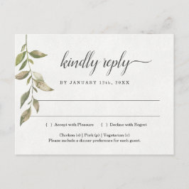 Waterverf Greenery RSVP Briefkaart