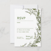 Waterverf Greenery RSVP Card Invitation (Voorkant)