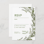Waterverf Greenery RSVP Card Invitation (Voorkant / Achterkant)