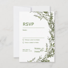 Waterverf Greenery RSVP Card Invitation