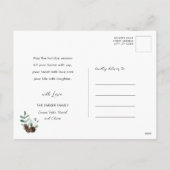 Waterverf Greenery Rustic Green Pine Cone Bough Feestdagenkaart (Achterkant)