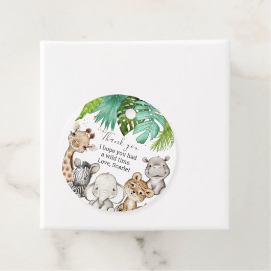 Waterverf Greenery Safari Animals Bedankjes Labels (In situ)