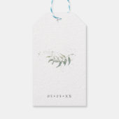 Waterverf greenery & sage bruiloft bedankt cadeaulabel (Achterkant)