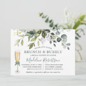 Waterverf Greenery Sage Green Bridal Brunch Kaart (Staand voorkant)