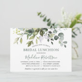 Waterverf Greenery Sage Green Bridal Luncheon Kaart (Staand voorkant)