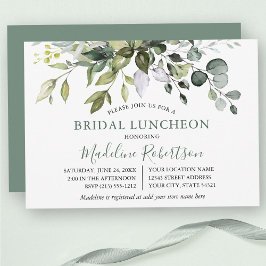 Waterverf Greenery Sage Green Bridal Luncheon Kaart