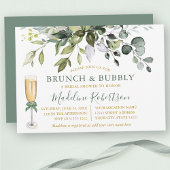 Waterverf Greenery Sage Green Gold Bridal Brunch Kaart