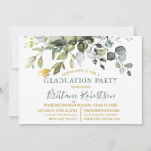 Waterverf Greenery Sage Green Graduation Party Kaart (Voorkant)
