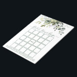 Waterverf Greenery Sage Green Vrijgezellenfeest Bi Notitieblok<br><div class="desc">Bingo Sheets Bingo Waterverf Bingo Bingo Bingo Blocnote bevat eucalyptusbladeren,  groene botanische bladeren,  stoffige blauwe bladeren en andere prachtige botanische groenery. Trendy Calligraphy Script. Sage Green.</div>