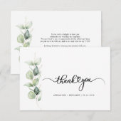 Waterverf Greenery Script Wedding Bedankt Notitiekaartje (Voorkant / Achterkant)
